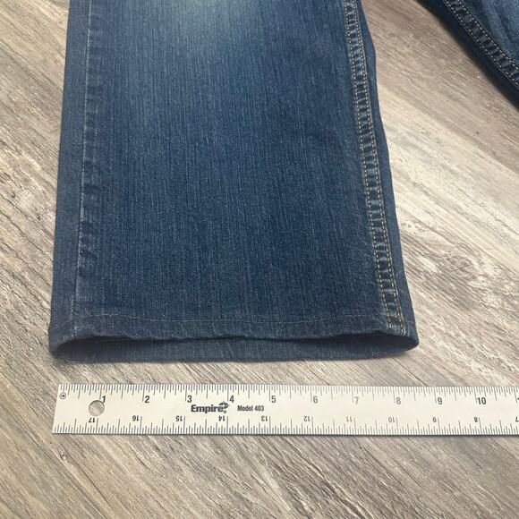 Levis 505 Dark Wash Faded Blue Mens 40x28 Regular Straight Stretch Jeans Red Tab - Picture 12 of 12